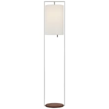 Zenz 58" Tall Column Floor Lamp with White Linen Shade