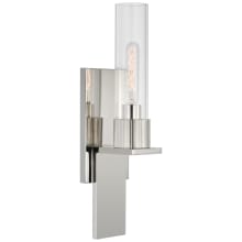 Beza 15" Tall Bathroom Sconce with Clear Glass Shade