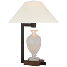Phial 2 Light 23" Tall Vase Table Lamp with White Linen Shades
