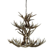 Straton 12 Light 42" Wide Antler Candle Style Chandelier