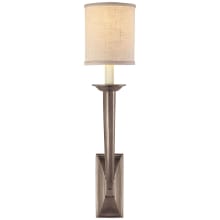 French Deco Horn 23-1/2" High Wall Sconce with Linen Shade