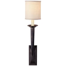 French Deco Horn 23-1/2" High Wall Sconce with Linen Shade