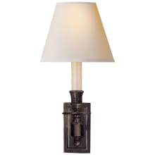 French Library 12" High Wall Sconce with Natural Paper Shade