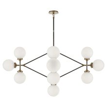 Bistro 52" Four Arm Chandelier with White Glass by Ian K. Fowler