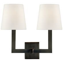 Square 2 Light 14" Tall Wall Sconce