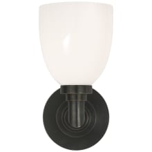 Wilton Single Light 5" Wide Bathroom Sconce with White Glass Shade