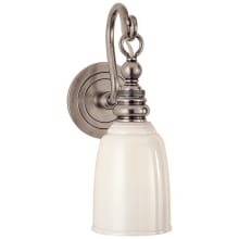Boston 12-1/2" High Wall Sconce with White Glass Shade