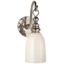 Boston 12-1/2" High Wall Sconce with White Glass Shade