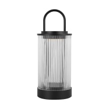 Tawa 11" Tall Portable Rechargeable LED Fluted Glass Table Lamp