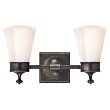 Siena 15" Wide Wall Sconce with White Glass Shade