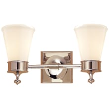 Siena 15" Wide Wall Sconce with White Glass Shade