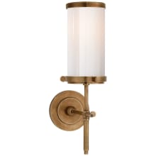 Bryant 14" Bath Sconce with White Glass by Thomas O'Brien