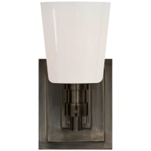 Bryant 8" Single Bath Sconce with White Glass by Thomas O'Brien