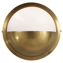 Pelham 10" Moon Light Sconce with White Glass by Thomas O'Brien