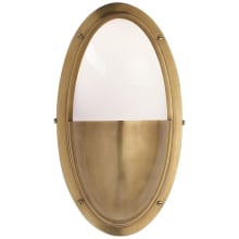 Pelham 12" Oval Wall Light with White Glass by Thomas O'Brien