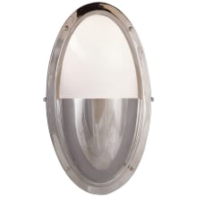 Pelham 12" Oval Wall Light with White Glass by Thomas O'Brien