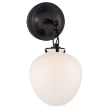 Katie 13-13/32" High Wall Sconce with White Glass Shade