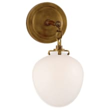 Katie 13-13/32" High Wall Sconce with White Glass Shade