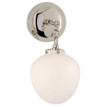 Katie 13-13/32" High Wall Sconce with White Glass Shade