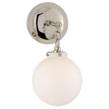 Katie 12-1/2" High Wall Sconce with White Glass Shade