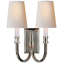 Modern Library 15" Double Sconce with Natural Paper Shade by Thomas O'Brien