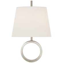 Simone 18" Small Sconce with Linen Shade by Thomas O'Brien
