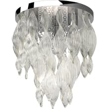 Genevieve 3 Light 15" Wide Flush Mount Waterfall Ceiling Fixture with Twisted Art Glass Shade