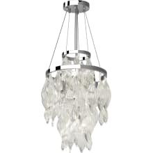 Genevieve 4 Light 16" Wide Flush Mount Waterfall Chandelier with Twisted Art Glass Shade