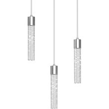Tristen 3 Light 14" Wide LED Abstract Pendant with Clear Acrylic Shades