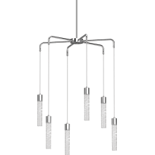 Tristen 6 Light 26" Wide LED Abstract Mini Chandelier with Clear Acrylic Shades