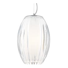 Single Light 11" Wide Pendant with White Shade