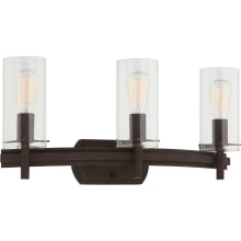 Regina 3 Light 24" Wide Vanity Light with Clear Glass Cylinder Shades