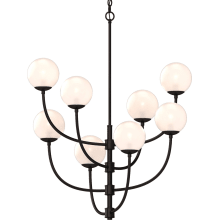 Lawrence 8 Light 31" Wide Abstract Chandelier with Clear Glass Orb Shades