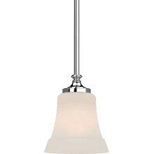 Tes Single Light 6" Wide Mini Pendant with Frosted Glass Bell Shade