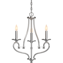 Tes 3 Light 19" Wide Taper Candle Chandelier