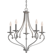 Tes 5 Light 24" Wide Taper Candle Chandelier