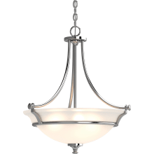 Tes 3 Light 20" Wide Full Size Pendant with Frosted Glass Bowl Shade