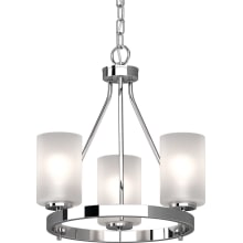 Emery 3 Light 17" Wide Mini Chandelier with Frosted Glass Cylinder Shades