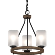 Emery 3 Light 17" Wide Mini Chandelier with Frosted Glass Cylinder Shades