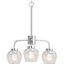 Aria 3 Light 22" Wide Chandelier with Clear Glass Shades