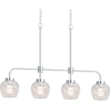 Aria 4 Light 37" Wide Linear Chandelier with Clear Glass Shades