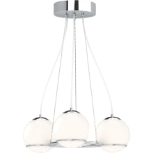 Preston 3 Light 20" Wide LED Chandelier with Etched White Cased Glass Shades