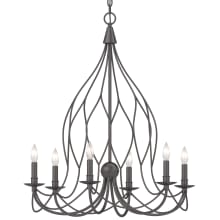 6 Light 27" Wide Taper Candle Style Chandelier