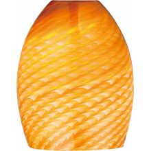 6.5" Height Amber Frit Glass Oval Shade