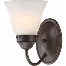 Marti 1 Light Bathroom Sconce with Alabaster Glass Bell Shade