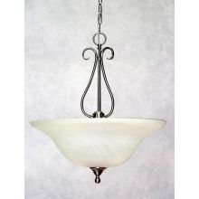 Minster 3 Light Foyer 21.5" Height Pendant with Alabaster Glass Shade