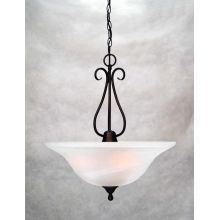 Minster 3 Light Foyer 21.5" Height Pendant with Alabaster Glass Shade