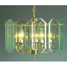 5 Light 1 Tier Chandelier with Beveled Glass Shade