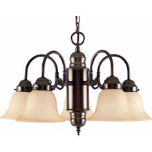 Marti 5 Light 14" Height 1 Tier Chandelier with Sandstone Glass Bell Shade