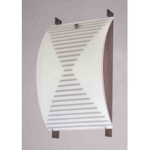 8" Width Wall Washer Sconce with 2 Lights and Hand Sandblasted with Silkscreen Pattern Glass